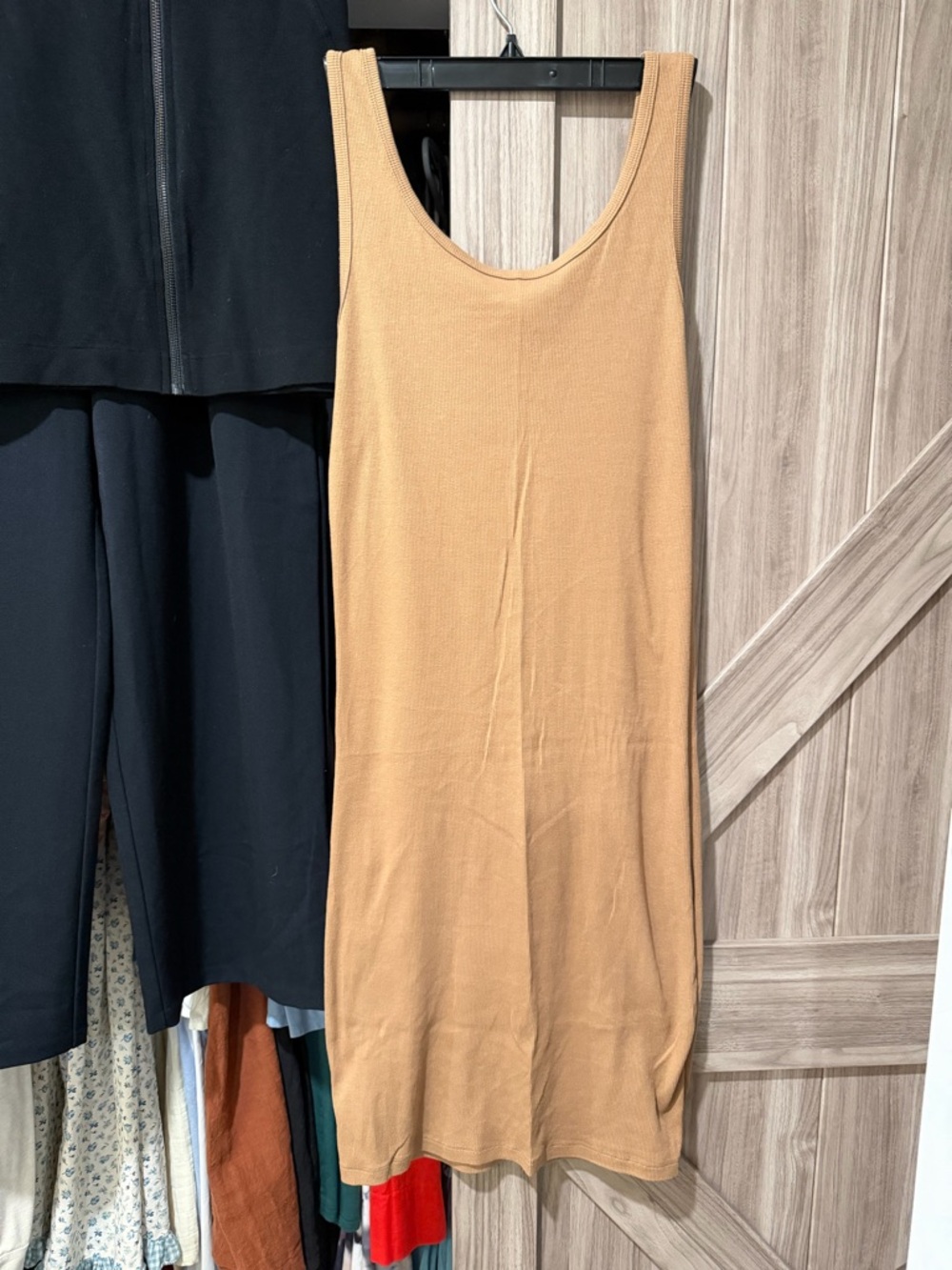 Jax and Lennon ribbed camel dress and short bundle